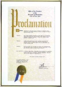 Manhattan Borough President Proclamation